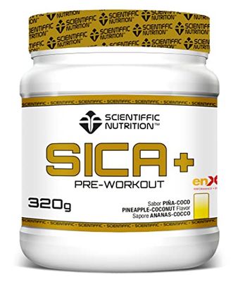 Scientiffic Nutrition - SICA+, Preworkout, Aumenta el Rendimiento y la Energía, Pre Entrenamiento, Contiene Citrulina de Malato - 320g, Sabor Piña-Coco