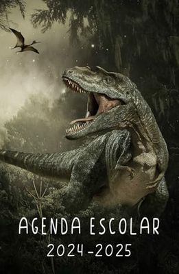 Agenda Escolar 2024 2025 Dinosaurio: Planificador niño niña de primaria y secundaria | 2 Día = 1 Página | De Septiembre de 2024 a Agosto de 2025 | ... escolar | A5 (13,97 x 21,59 cm) | 215 Páginas