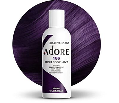 Adore Shining - Tinta semi-permanente para o cabelo, 186 Rich Eggplant