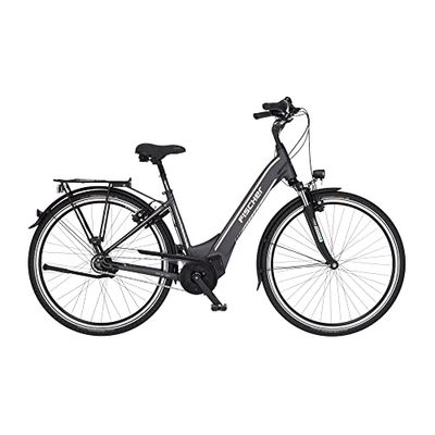 Fischer Cita 5.0i, Bicicletta elettrica per Uomo e Donna | RH Motore Medio 50 NM | Batteria da 36 V nel Telaio E-Bike City |, Grigio Ardesia Opaco, Rahmenhöhe 44 cm