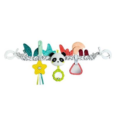 Fehn Panda cadena para cochecito, Cadena móvil para bebé con simpáticas criaturas marinas, Juguete para bebé para colgar flexible, Juguete para cochecito para bebés y niños pequeños de 0+ meses
