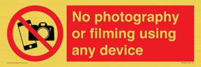 Nessuna fotografia o riprese utilizzando qualsiasi dispositivo Sign - 300x100mm - L31