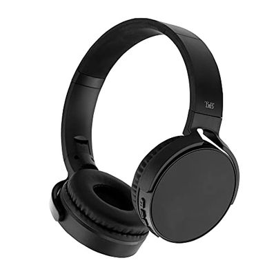 T'NB - Draadloze Bluetooth 5.0-hoofdtelefoon, model Single 2, 8 uur luistertijd, verstelbaar, jackstekker, comfortabel, microfoon en geïntegreerde bedieningselementen, voor sport en training – zwart