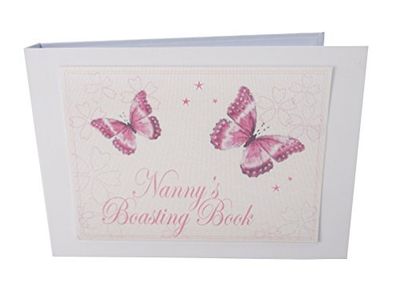 witte katoenen kaarten Nanny's Boasting Book Tiny Value Fotoalbum, Roze Vlinders, Wit, 17,5 x 2,5 x 12,5 cm
