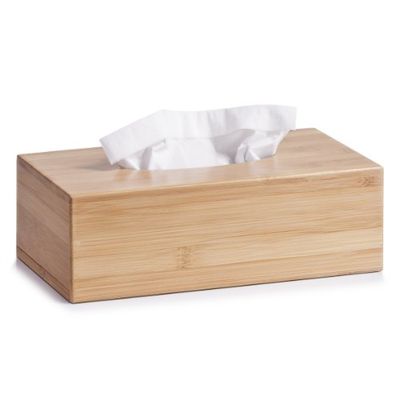 Zeller 25305 Caixa para toalhas faciais, madeira, castanho, 27,5 x 15,5 x 8,5 cm