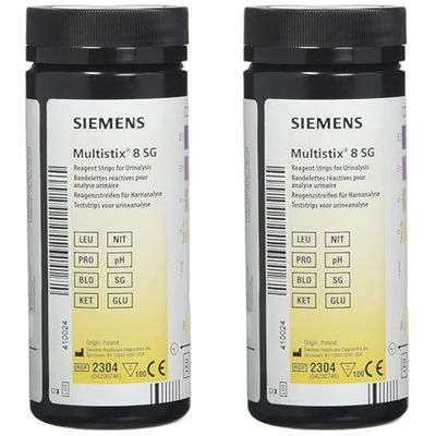 Siemens Multistix 8 SG Urine Reagent Test Strips - 100 Strips per Box: Accurate and Convenient Monitoring (Pack of 2)