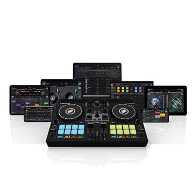 Reloop Buddy compacte 2-kanaals DJ-controller voor Algoriddim dJay op iOS, PaDoS, Android, Mac en pc met RGB-prestatiepads, FX-paddles en Neural Mix-bedieningselementen AMS-BUDDY