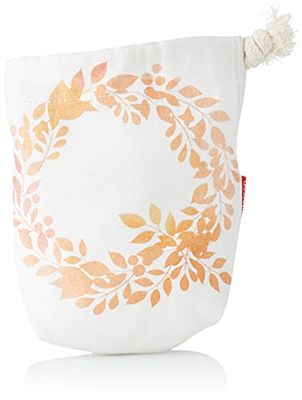 Bonamaison Impreso Algodón Bolsas con Cordón, Bolsa con Cordel para el Hogar y el Almacenamiento de Verduras, Bolso de Compras, Plegable, Ecologica, Reutilizables, Tamaño: 12x15 Cm
