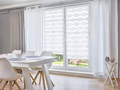 Khome Klemmfix-Estore de casal, poliéster, branco, B45 x H150 cm