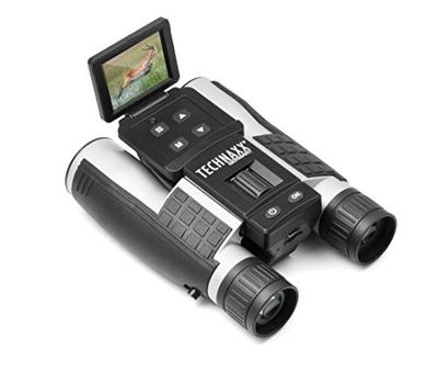 Binocolo Technaxx TX-142 con display per adulti: binocolo con telecamera per l'osservazione di uccelli, animali, in occasione di eventi sportivi, viaggi / riprese video e foto full HD / zoom 4x