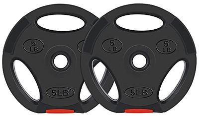 BalanceFrom Vinyl Standaard 1-Inch Plate Gewichtsplaat voor Krachttraining, Gewichtheffen en Crossfit, Paar, Zwart