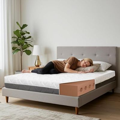TANHK Matelas Simple à mémoire de Forme Made in Italy | orthopédique Moyen fermeté | Système Anti-Points de Pression | hypoallergénique, Anti-bactéries et acariens (Foliage, 200 x 200)