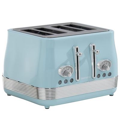 Daewoo Baltimore Collection, 2 Slice Toaster, Easy Cleaning, Safety Features, Cord Storage, High Lift Lever, Browning Controls, Defrost, Reheat, Cancel Functions, Sky Blue