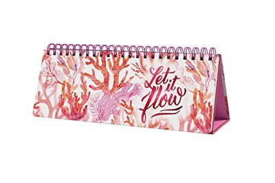 SIGEL JP104 Jolie Weekly planner undated, Underwater Miracles, 100 gsm, 30 x 11,4 cm, hardcover, 124 pages, coral, violet, Pink