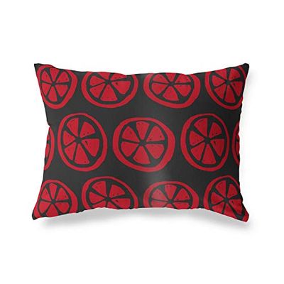 BonaMaison Rood-Zwart Decoratieve Kussensloop, Kussenhoezen Bank, Decoratieve Kussenhoesjes, Kussensloop; Sofa, Slaapkamer, Kantoor, Auto 35x50 Cm - Ontworpen en vervaardigd in Turkije