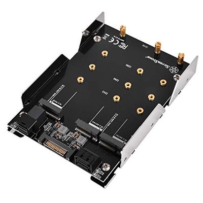 SilverStone SST-SDP12-3.5 Zoll für 2x M.2 SATA und 1x M.2 NVMe SSD Mounting Adapter Bracket