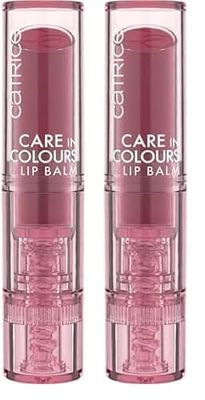 Catrice Cosmetics Bálsamo labial Care In Colours, hidratar/humectar, cuidado, natural, brillante, 3 g (Paquete de 2)