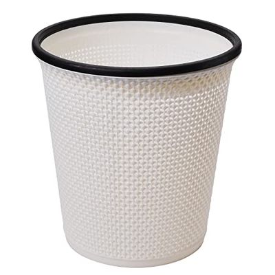 Zuvo Corbeille à papier en plastique - Look moderne cylindrique - Design ouvert sur le dessus - Poubelle légère pour cuisine, chambre, salle de bain et bureau - Blanc