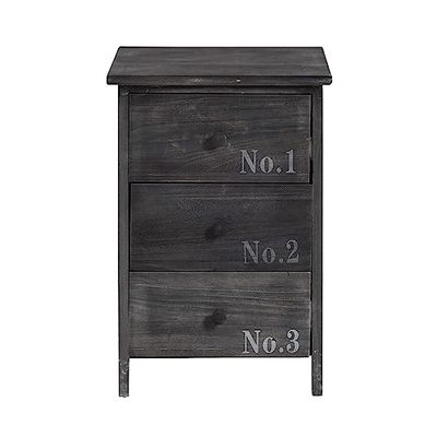 Rebecca Mobili Cómoda Gris, mesilla de Noche Ahorra Espacio, 3 cajones, Estilo Vintage, para Dormitorio y baño - Medidas: 55 x 35 x 30 cm (AxANxF) - Art. RE4191