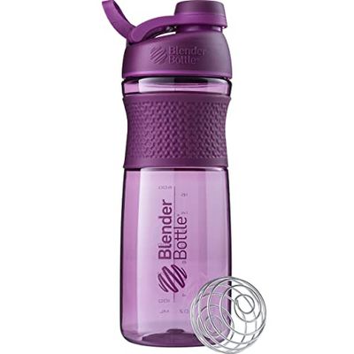 BlenderBottle Sportmixer Twist, Botella mezcladora de batidos de proteínas, Unisex, con batidor Blenderball, 820ml - plum