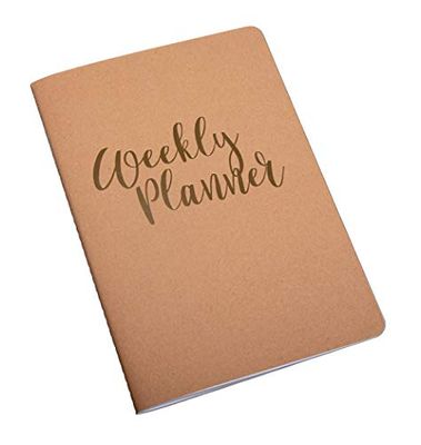 Rayher 50226521 Weekly Planner A5, Diary Week to View with Kraft Paper Softcover, 14.8 cm x 21 cm
