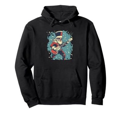 Schiaccianoci triturazione con un fantastico costume da chitarra elettrica Felpa con Cappuccio