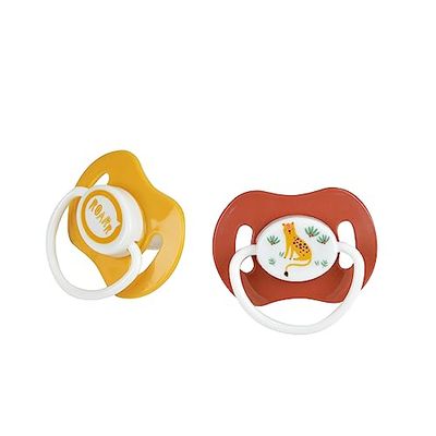 BEBE SUAVE, Set De 2 Chupetes De Silicona Fisiológica 0-6Meses Leopard Sabana
