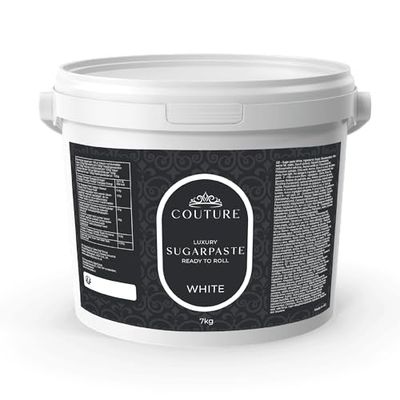 Couture Pasta di Zucchero Bianco, Pasta di Zucchero Fondente di Ottimezza Professionale, Liscia e Simile alla Porcellana, 7 kg