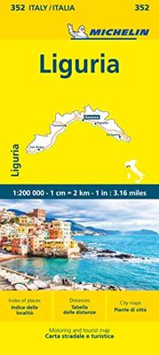 Liguria - Michelin Local Map 352: Straßen- und Tourismuskarte 1:200.000