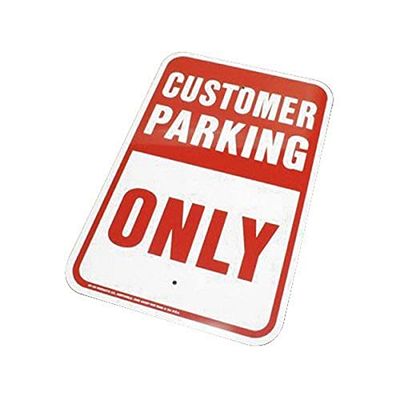 Hy-Ko Customer Parking ONLY Heavy Metal Sign 12" X 18"