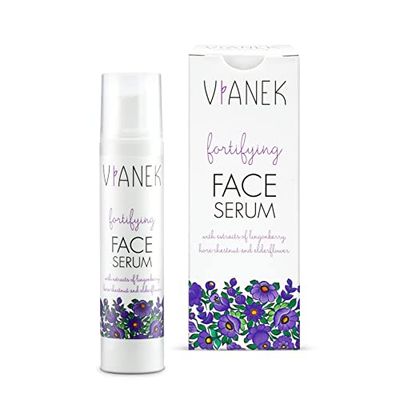 VIANEK Sérum pour le visage raffermissant - Humidité pour les peaux sensibles, rouges et capillaires - Cosmétique naturel végétalien pour homme et femme - 15 ml.