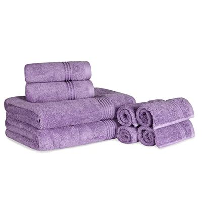 Superior Lot de 8 Serviettes Assorties en Coton égyptien pour la Maison, la Salle de Bain, Le Bain d'invités, Comprend 2 Serviettes de Bain, 4 Mains, 2 Serviettes pour Le Visage/débarbouillettes,