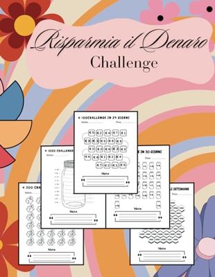 Risparmia IL Denaro Challenge: Diario di monitoraggio del risparmio soldi di 85 pagine | Un modo semplice per risparmiare |Un modo semplice e ... € 100 a € 10.000 | budget planner challenge