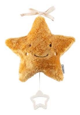 Muziekdoos medium ster geel om vast te binden, baby slaaphulp met geïntegreerd speelwerk om op te trekken, melodie: weet je hoeveel ster staat, vanaf de geboorte voor meisjes en jongens