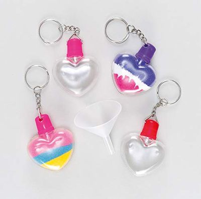 Baker Ross Porte-clés à remplir de sable cœur (Lot de 5) - Loisirs créatifs pour enfants