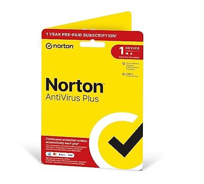 Norton AntiVirus Plus 2024, Antivirus software for 1 Device and 1-year subscription with automatic renewal, PC or Mac, Activation Code by Post