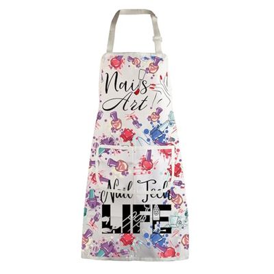 MBMSO Tablier Nail Tech - Tablier de manucure - Cadeau pour technicien des ongles, artiste des ongles - Ajoutez du vernis à la vie, Tablier pour nail art, défaut