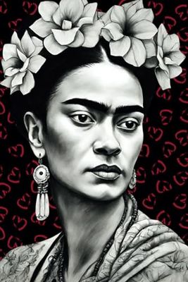 Premium Notizbuch der Marke Rose el Rose aus der Frida Kahlo Collektion A5 15,24 x 22,86 cm 120 gepunktete Seiten dotted