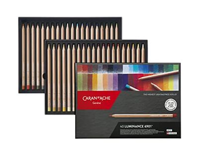 Caran d'Ache Luminance 6901 - Paquete de 40 lápices de colores, multicolor