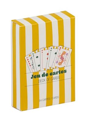 Clairefontaine - 116286C - Un Jeu de 54 Cartes - Boite en Carton Décor Rayures Jaunes - Jeu de société - Collection Dolce Amore