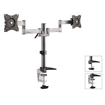 Suporte duplo para monitor ecrã LCD LED TV duplo (13"-27", 8 kg, VESA 75 e 100), Maclean MC-714