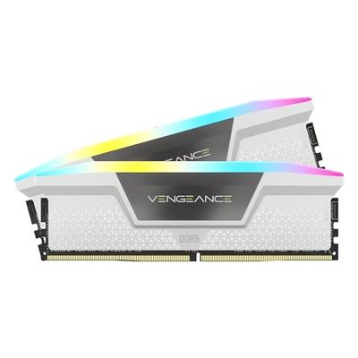 CORSAIR VENGEANCE RGB DDR5 RAM 32GB (2 x 16GB) 6400Mhz C36 iCUE Kompatybilna Pamięć Komputerowa - Biały (CMH32GX5M2B6400C36W)
