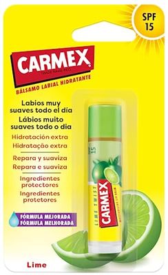 Carmex Bálsamo Labial SPF 15, Click Stick Lima, 4.25g