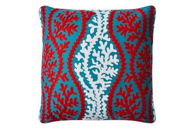 EMBROIDERY - CUSHION BLUE CORALLIUM