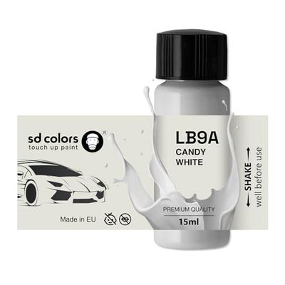 SD COLORS CANDY WHITE LB9A New Touch Up Paint 15 ML REPAIR SCRATCH CHIP BRUSH COLOR CODE LB9A CANDY WHITE (JUST PAINT)