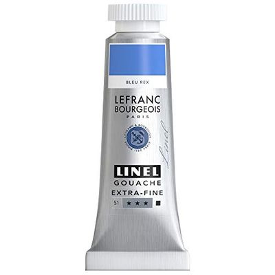Lefranc Bourgeois 301187 Linel Gouache extra- fijne en gladde aquarelverf met maximale kleurintensiteit, helderheid voor streeploos aanbrengen, tube van 14 ml - Royal Blue