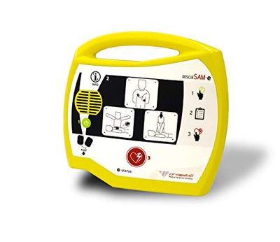 Defibrillatore DAE Rescue SAMe completo di elettrodi adulti e batteria