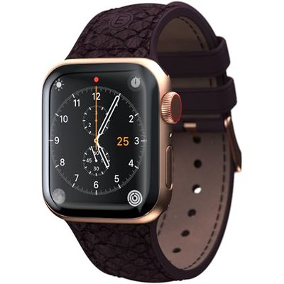 Njord Collections Bandje geschikt voor Apple Watch 44mm/45mm/Ultra - Zalm Leder - Paars