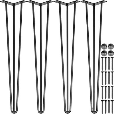 Happybuy 28 Pollici Gambe da Tavolo da Scrivania per Impieghi Gravosi di Ferro, 4 Pezzi Gambe da Tavolo a Forcina per Scrivania, Adatte per Tavolini, Divani, Seggioloni, Tavolini da Bar
