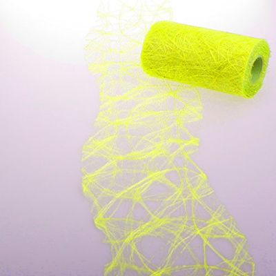 HKT Home Deco Sizoweb Chemin de Table Coupe ondulée Jaune Fluo – env. 12,5 cm – Rouleau 25 m – 64 W 142 de r 125